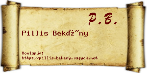 Pillis Bekény névjegykártya